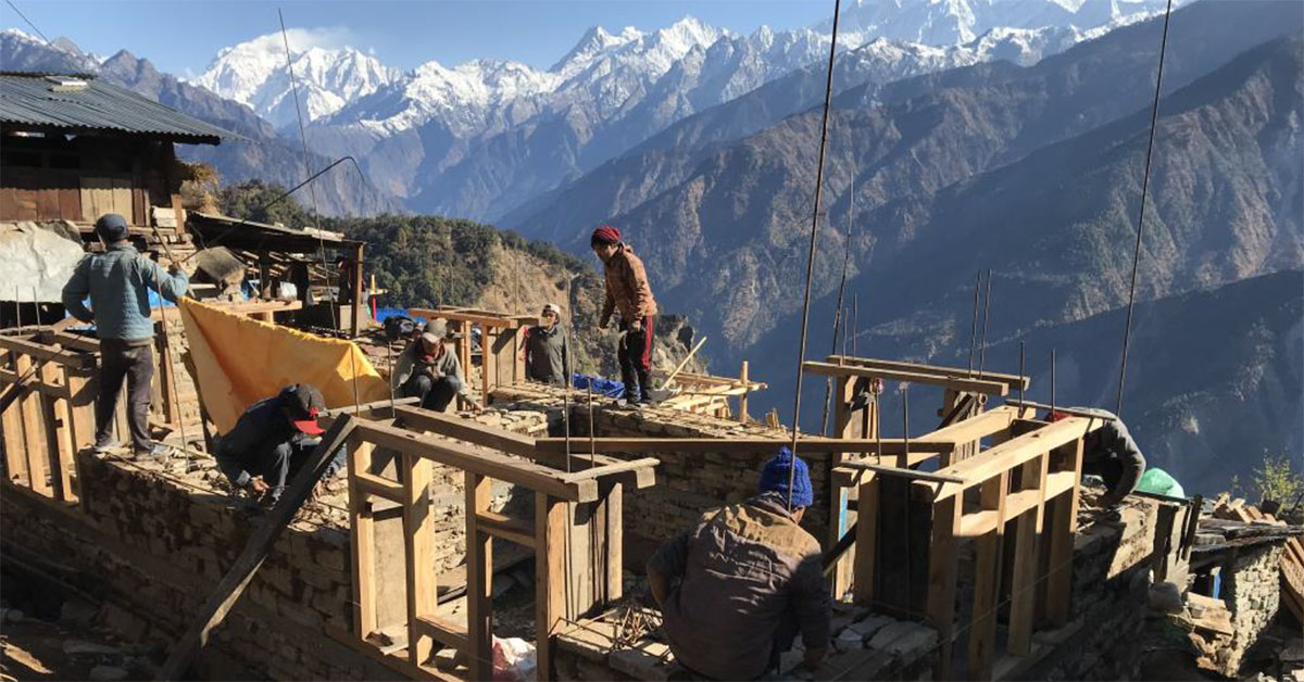 Housing under construction in Nepal